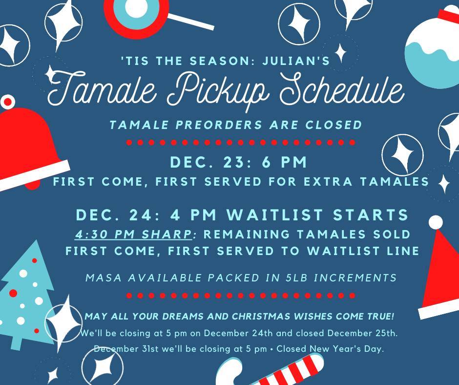 tamale pickup schedule 2020